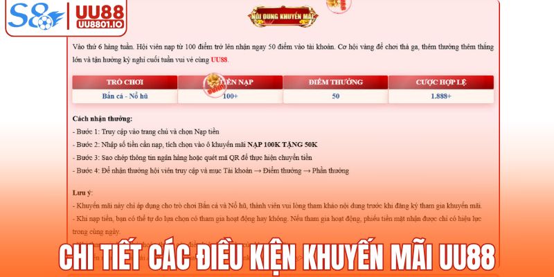 Các điều kiện khuyến mãi UU88 chi tiết nhất