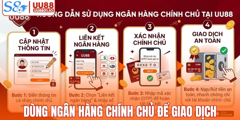 Dùng ngân hàng chính chủ để giao dịch