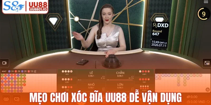 Mẹo chơi xóc đĩa UU88 dễ vận dụng