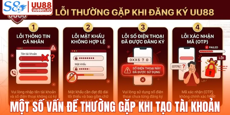 Một số vấn đề thường gặp khi tạo tài khoản
