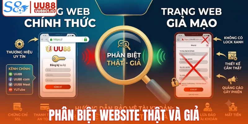 Phân biệt website thật và giả