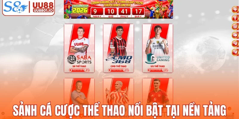 Sảnh cá cược thể thao nổi bật tại nền tảng
