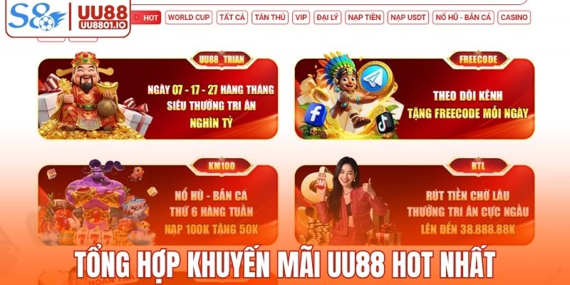 Tổng hợp các khuyến mãi UU88 hot nhất